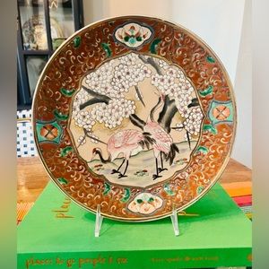 Vintage Chinese Chinoiserie hand painted decorative plate